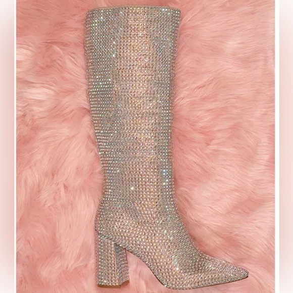 Betsey Johnson Farah Rhinestone Knee High Boots